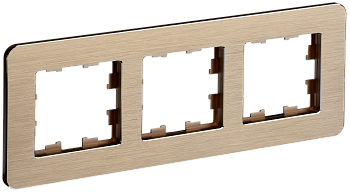 BRITE Рамка 3-мест. РУ-3-1-Бр металл шамп. RE AL IEK