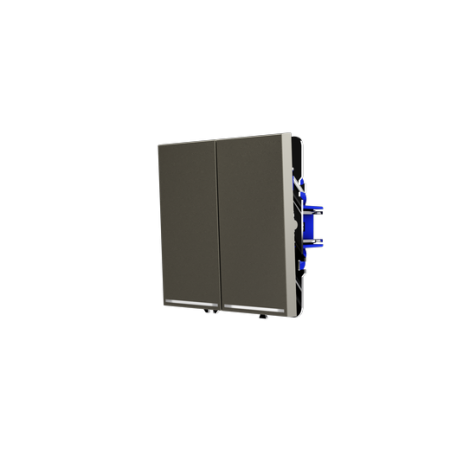 Выключатель встраиваемый Voltum S70 двухклавишный с подсветкой 10А, (шелк)