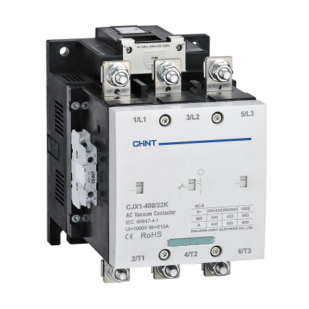 Контактор вакуумный CJX1-400/22K 400А(АС3) 2НО+2НЗ AC/DC 110В 50/60Гц CHINT