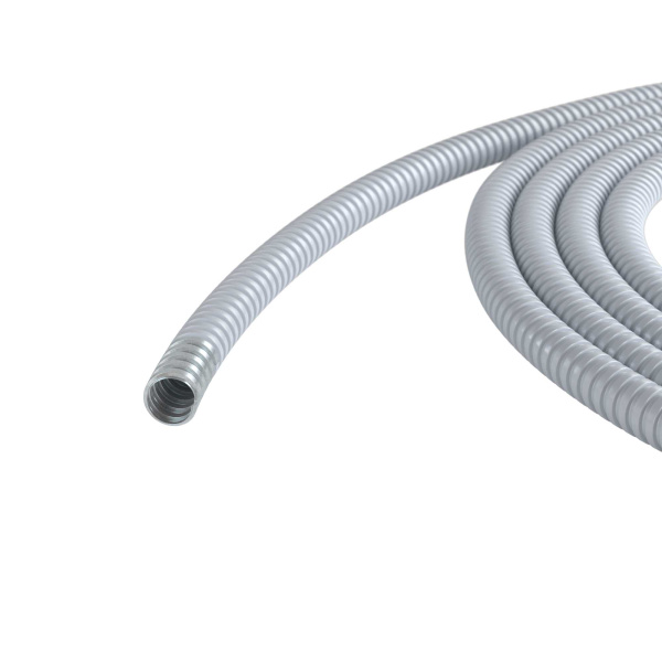 Металлорукав DN 15мм в герметичной ПВХ изоляции, Dвн 15,5 мм, Dнар 19,5, 50 м, цвет серый DKC