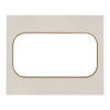 Стокгольм Рамка для розетки 2-местная белая с линией цвета шампань EKF