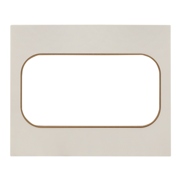 Стокгольм Рамка для розетки 2-местная белая с линией цвета шампань EKF