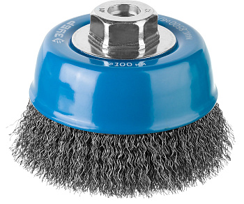 Профессионал. Щетка чашечная для УШМ, витая стальная проволока 0,3мм, 100ммхМ14 ЗУБР