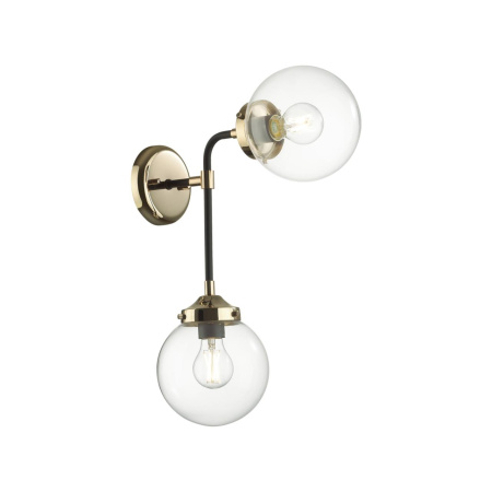 Бра E27 2*40W PRIAMA черный/золотой/прозрачный/стекло ODEON LIGHT