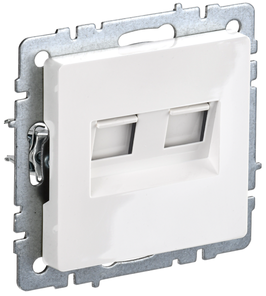 BRITE Розетка компьютерная двойная кат.5E RJ45 РК10-2-БрБ белый IEK