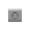 Розетка с/з со шторками, 16А+ USB двойная A+C, 5В/2,1А, серебряный NEW3-E CHINT
