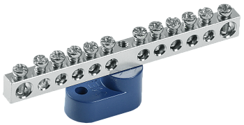 Шина N "ноль" на одном угловом изоляторе с никелевым покрытием ШНИ-6х9-12-У1-С IEK