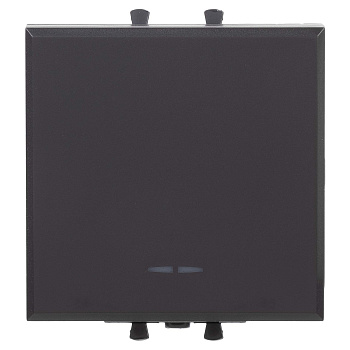 Переключатель одноклавишный модульный, "Avanti", "Черный матовый", 2 модуля DKC