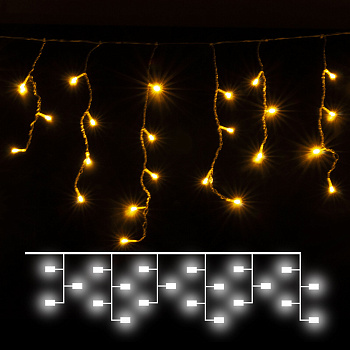 Гирлянда бахрома теплый белый 1,8*0,5 м IP20 (100-001) Eurosvet