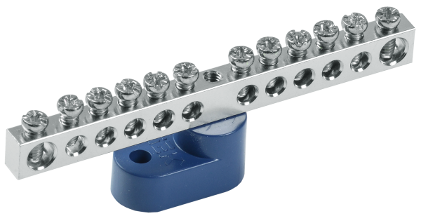 Шина N "ноль" на одном угловом изоляторе с никелевым покрытием ШНИ-6х9-12-У1-С IEK