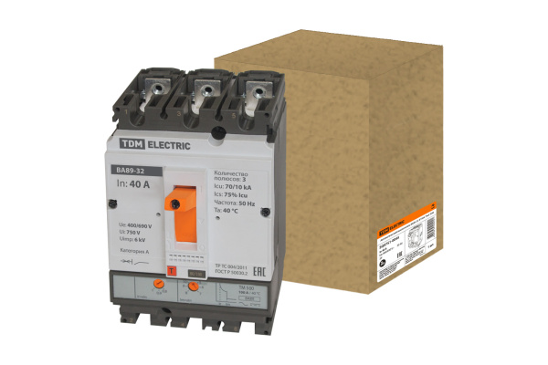 Выключатель автоматический ВА89-32 3П 40А 70кА TDM Выключатель автоматический ВА89-32 3П 40А 70кА TDM