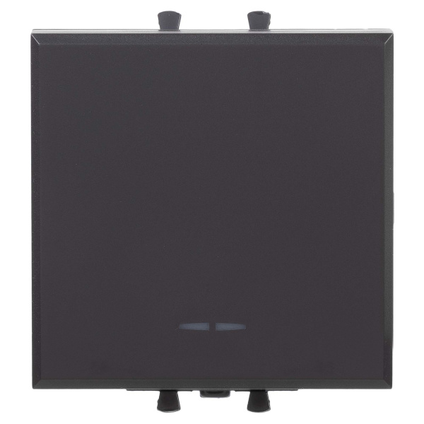 Переключатель одноклавишный модульный, "Avanti", "Черный матовый", 2 модуля DKC