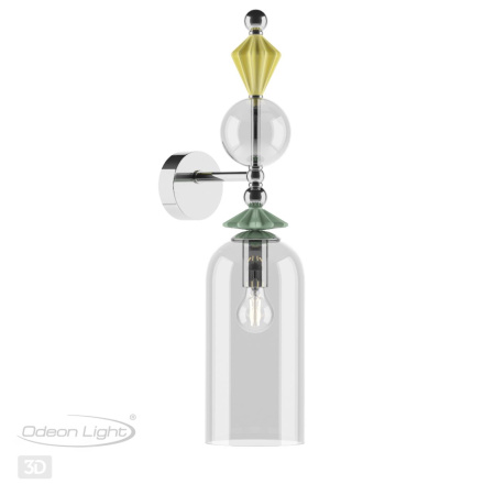 Бра E14 1*40W 4893/1WA BIZET хром/раноцветн./керамика/стекло ODEON LIGHT