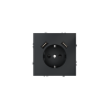 Розетка встраиваемая Voltum S70 с заземлением и защитными шторками, 16А, с USB, A+A, (графит)