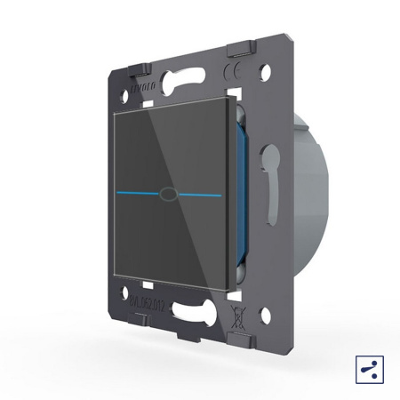 Сенсорный проходной (перекрестный) выключатель 1 клавиша Quadro (механизм) Livolo