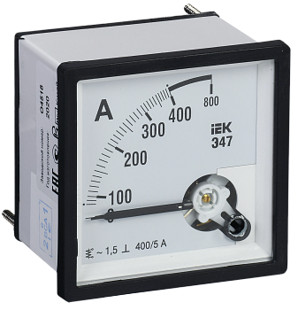 Амперметр аналоговый Э47 400/5А класс точности 1,5 96х96мм IEK Амперметр аналоговый Э47 400/5А класс точности 1,5 96х96мм IEK