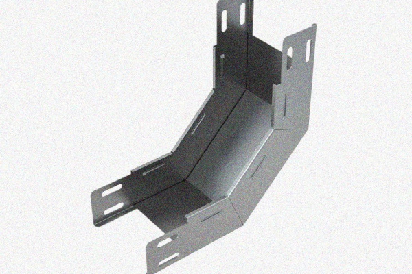 Лоток замковый глухой КСЗГ 400х80-90 УХЛ1 для поворота трассы вниз на 90, оцинкованный лист, S1,5