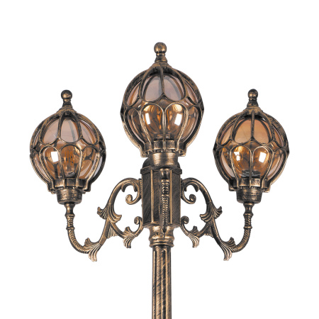 Светильник садово-парковый Feron PL3709 круглый, столб 3*60W 230V E27, черное золото Светильник садово-парковый Feron PL3709 круглый, столб 3*60W 230V E27, черное золото