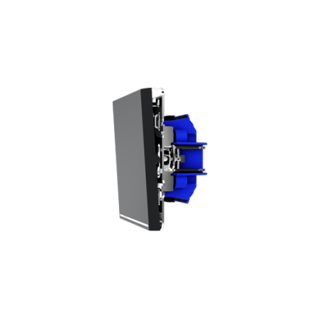Проходной переключатель встраиваемый Voltum S70 одноклавишный с подсветкой 10А, (графит)