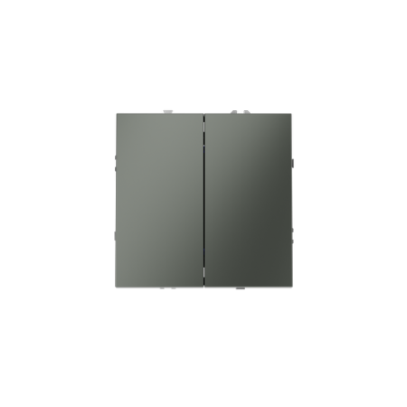 Выключатель с самовозвратом встраиваемый Voltum S70 двухклавишный 10А, (титан)