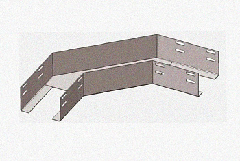 Лоток угловой перфорированный КГ 150х80-135 УТ1,5 поворот на 135, горячее цинкование, S1,5