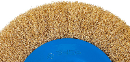 Профессионал. Щетка дисковая для точильно-шлифовального станка, витая стальная латунирован проволока 0,3мм, 150х32мм ЗУБР