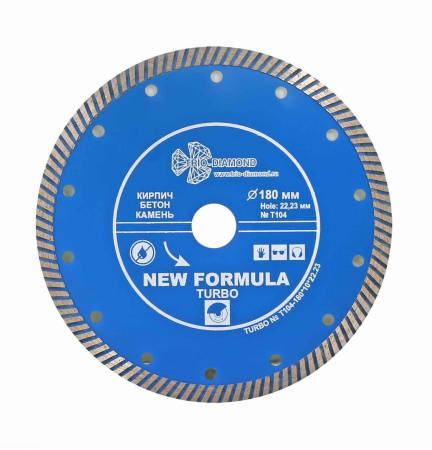 Диск алмазный отрезной 180*22,23 Турбо T104 Trio-Diamond