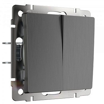 Встраиваемые механизмы Выключатель СУ 2 кл. проходной 10А графит рифленый IP20 Werkel