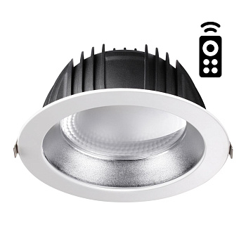 Встр.димм.св-к с пультом ДУ IP20 LED 2700~5000К GESTION белый/серебро C NOVOTECH