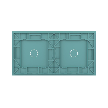 Панель для двух сенсорных выключателей, 2 клавиши (1+1), цвет зеленый, стекло Livolo