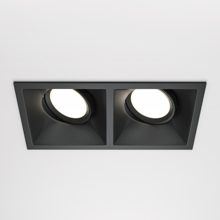 Встраиваемый светильник 2*GU10 50Вт Черный IP20 Downlight DL029-2-02B Technical Maytoni
