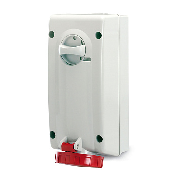 Розетка настенная с механической блокировкой и боковым расположением разъема IP67 16А 3P+E 400В DKC