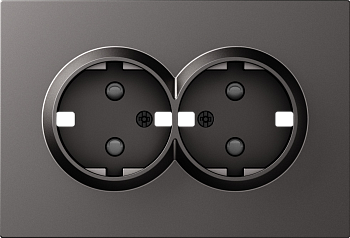 Donel A07 матовый титан накладка для розетки 2-й с заземлением, со шторками 16A 250 В~,серия DB