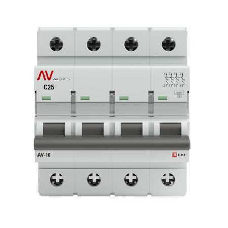 Выключатель автоматический ВА МОД 4П 25А С 6кА Averes EKF