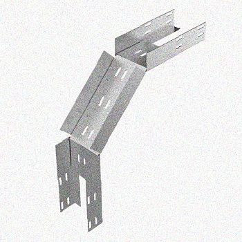 Лоток замковый перфорированный КСЗ 200х150-90 УХЛ1 для поворота трассы вниз на 90, горячее цинкование, S1,5