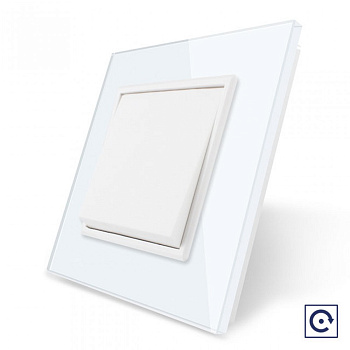 Механический выключатель звонкового типа 1 клавиша Белый Livolo