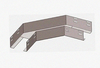 Лоток угловой перфорированный КГ 200х50-135 УТ1,5 поворот на 135, горячее цинкование, S1,5