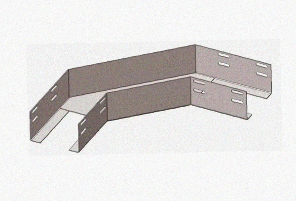 Лоток угловой перфорированный КГ 200х50-135 УТ1,5 поворот на 135, горячее цинкование, S1,5