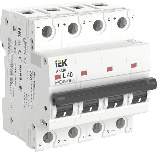 Выключатель автоматический ВА МОД M06N-DC 4П L 40А ARMAT IEK