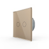 Сенсорный выключатель 2 клавиши 1 пост Золотой Livolo