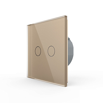 Сенсорный выключатель 2 клавиши 1 пост Золотой Livolo