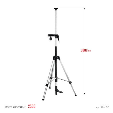 ШШ-4 элевационная распорная наборная штанга-штатив с треногой ЗУБР