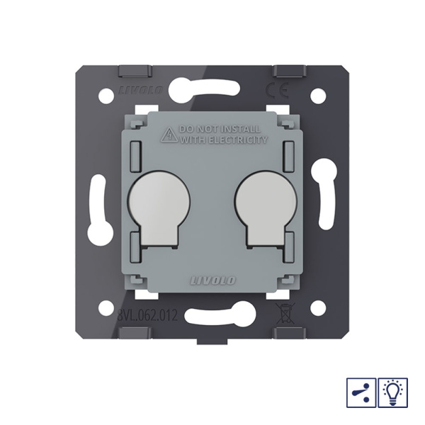 Двухклавишный проходной сенсорный диммер (механизм) Livolo