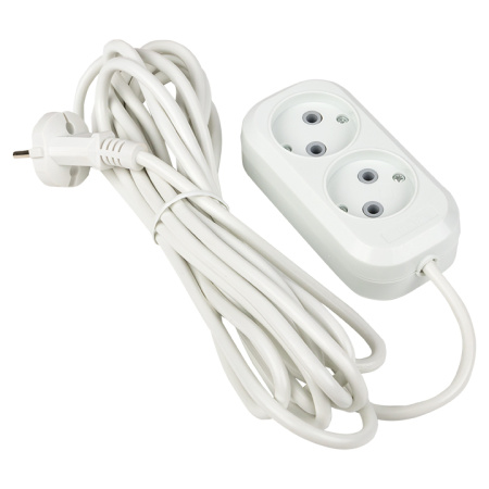 Удлинитель "Эксперт" 2 гнезда 5 метров 10А/2,2кВт без заземления ПВС 2х0,75 PROxima EKF