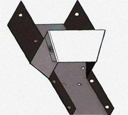 Лоток переходной замковый ЛПЗ 150х150-100х100 УХЛ1, оцинкованный лист, S1,0