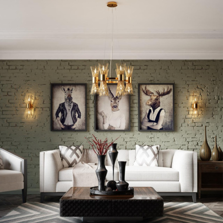 Бра E14 2*40W ORTA золото/металл/стекло ODEON LIGHT