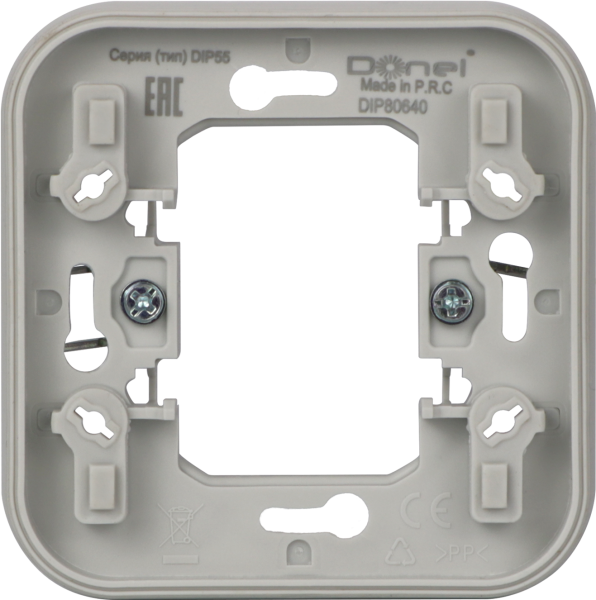Donel W55 Адаптер для скрытой установки одиночный, серый, IP55, серия (тип) DIP55 Donel W55 Адаптер для скрытой установки одиночный, серый, IP55, серия (тип) DIP55