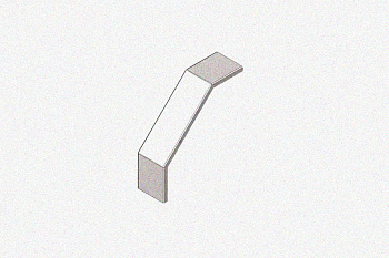 Крышка лотка замкового КЛСЗ 200х50-90 УТ1,5 для поворота трассы вниз на 90, оцинкованный лист, S0,8