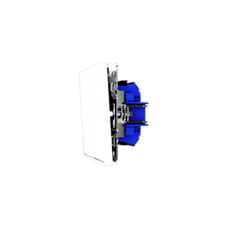 Выключатель встраиваемый Voltum S70 двухклавишный с подсветкой 10А, (белый глянцевый)