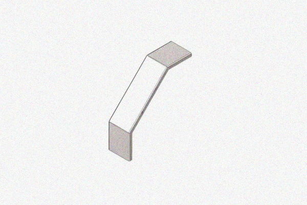 Крышка лотка замкового КЛСЗ 200х50-90 УТ1,5 для поворота трассы вниз на 90, оцинкованный лист, S0,8